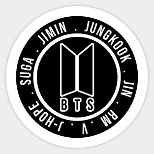 Emblem with names of BTS - Kpop - ARMY Sticker